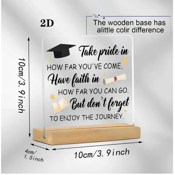 Inspirational Graduation Plaque-Take Pride in How Far You've Come, Have Faith - Picture 2 of 8